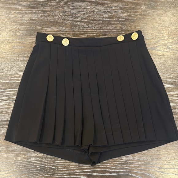 Zara Women’s Pleated Skort Mini Skirt Black Size S - Picture 1 of 10